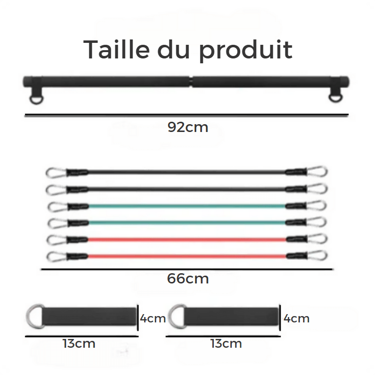 Ensemble barre de pilate portable